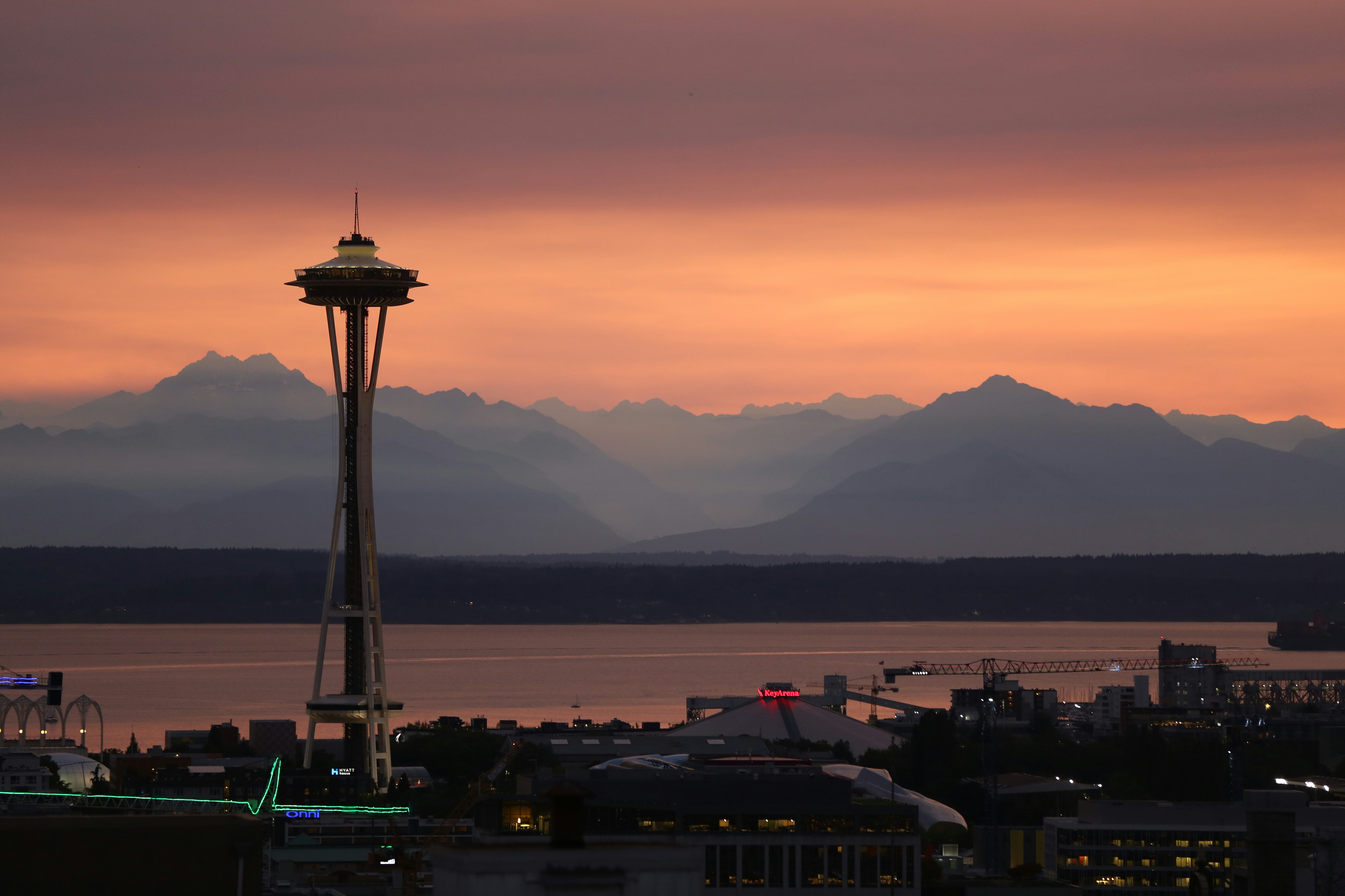 Seattle Space Needle at Sunset